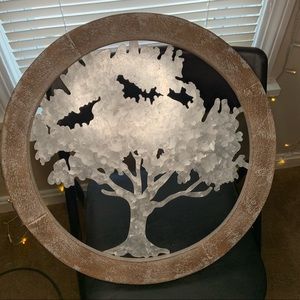 Wood and metal tree wall decor